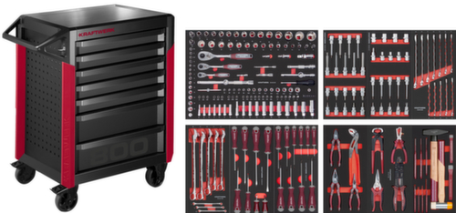 KRAFTWERK® Robuster Werkstattwagen PRO LINE PT800 inkl. 143-teiligem Werkzeugsatz, 7 Schublade(n)
