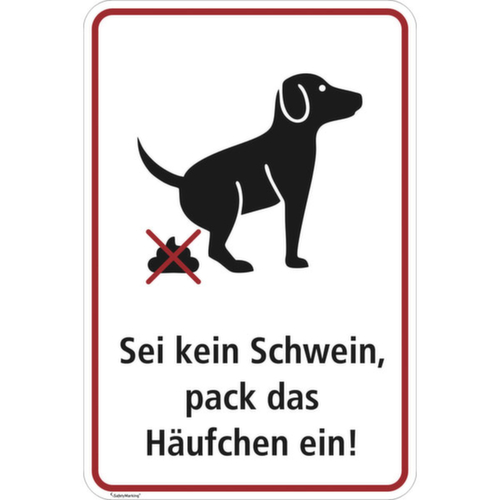 Hinweisschild SafetyMarking®, "Sei kein Schwein"