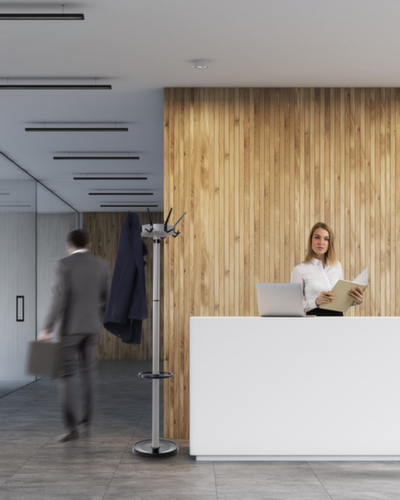 MAUL Garderobenständer MAULcaligo, mit 16/8/8 Haken, RAL9004 Signalschwarz / ähnlich RAL9006 Weißaluminium