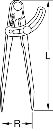 KS Tools Spitzzirkel mit Stellbogen