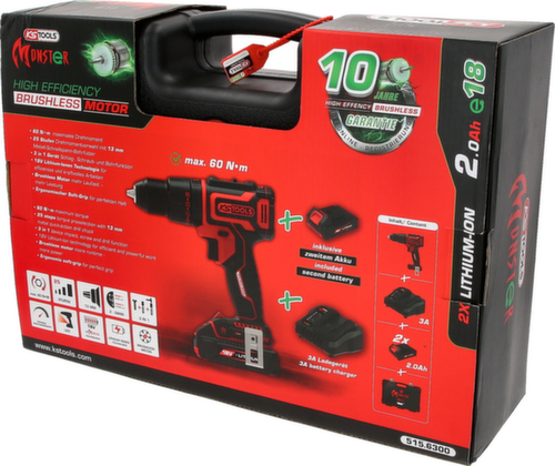 KS Tools eMONSTER Brushless-Akku-Schlag-Bohr-Schrauber-Satz