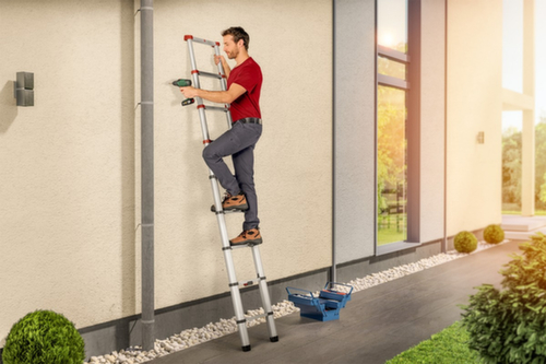 Hailo Teleskop-Anlegeleiter FlexLine T80 mit Sprossen