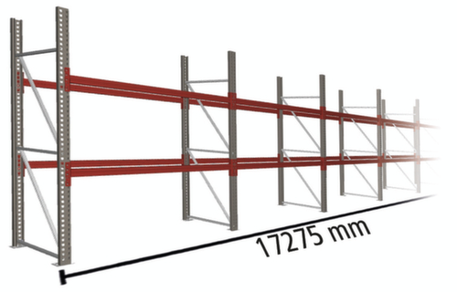 META Palettenregal MULTIPAL für 54 Paletten, 17275 mm breit, 3 Lagerebenen