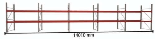 META Palettenregal MULTIPAL für 45 Paletten, 14010 mm breit, 3 Lagerebenen