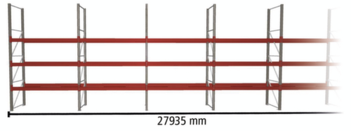 META Palettenregal MULTIPAL für 80 Paletten, 27935 mm breit, 4 Lagerebenen