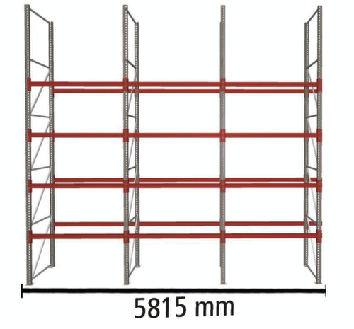 META Palettenregal MULTIPAL für 30 Paletten, 5815 mm breit, 5 Lagerebenen