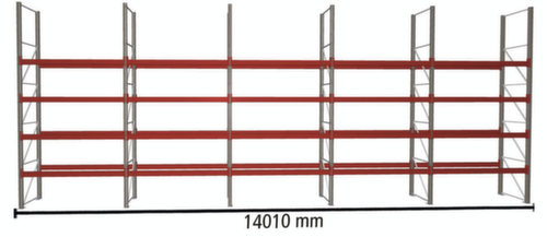 META Palettenregal MULTIPAL für 75 Paletten, 14010 mm breit, 5 Lagerebenen