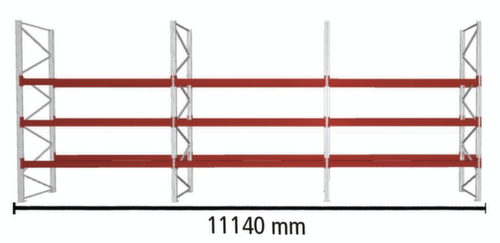META Palettenregal MULTIPAL für 48 Paletten, 11140 mm breit, 4 Lagerebenen