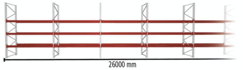 META Palettenregal MULTIPAL für 112 Paletten, 26000 mm breit, 4 Lagerebenen