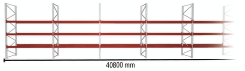 META Palettenregal MULTIPAL für 176 Paletten, 40800 mm breit, 4 Lagerebenen