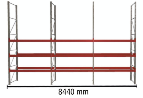 META Palettenregal MULTIPAL für 24 Paletten, 8440 mm breit, 4 Lagerebenen