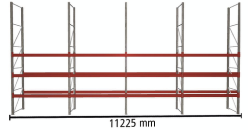 META Palettenregal MULTIPAL für 32 Paletten, 11225 mm breit, 4 Lagerebenen