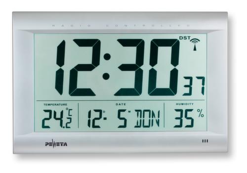 PEWETA Digitale Funk-Wanduhr, LC-Display, Höhe x Breite 270 x 410 mm Standard 1 L