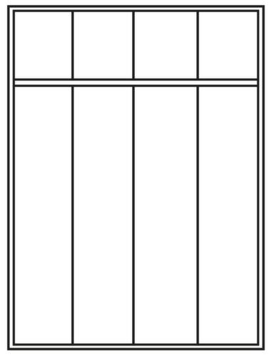 PAVOY Umkleideschrank Basis lichtgrau mit Sitzbank + 4 Abteile, Abteilbreite 300 mm Technische Zeichnung 1 L
