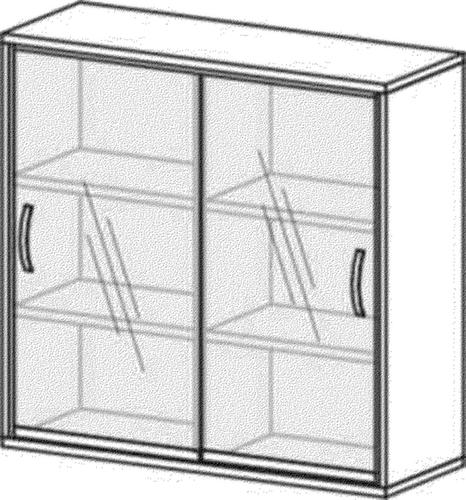 Gera Büro-Schiebetürenschrank Pro mit Glastüren Standard 1 L