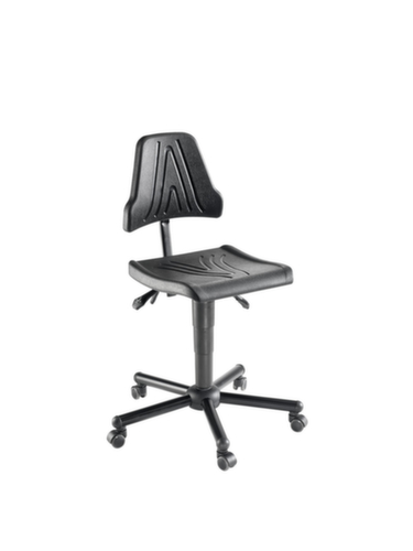 meychair Arbeitsstuhl Workster Allround W9-TR-PU, Sitz PU-Schaum schwarz, mit Rollen Standard 1 L