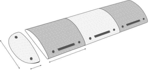 Moravia Fahrbahnschwelle TOPSTOP, Breite 500 mm, schwarz Technische Zeichnung 1 L