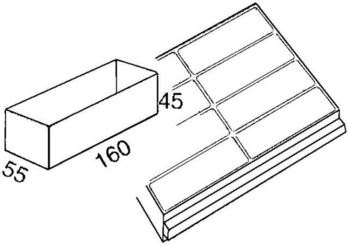 raaco Einsatzkasten für Schubladen-Magazin Technische Zeichnung 1 L
