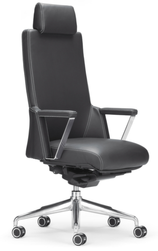 ROVO-CHAIR Chefsessel ROVO XZ 7030 A 7-03 mit Kopfstütze, Bezug Nappaleder, schwarz Standard 1 L