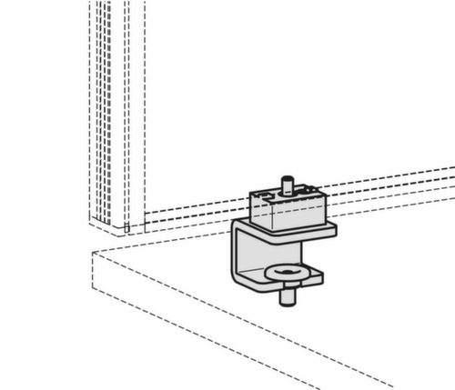 Gera 2 Tischklemmen Pro für Trennwand Technische Zeichnung 1 L