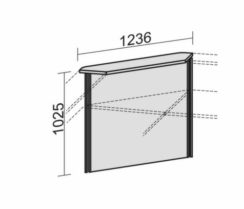 Eck-Vorbautheke Technische Zeichnung 1 L