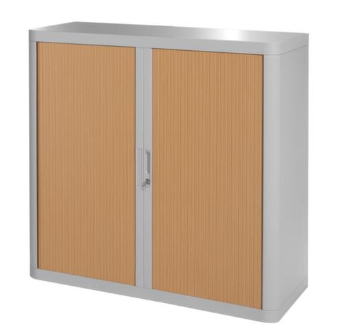 Paperflow Querrollladenschrank easyOffice®, 2 Ordnerhöhen, grau/Buche Standard 1 L