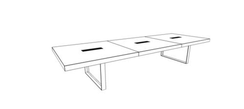 Quadrifoglio Konferenztisch T45, Breite x Tiefe 4200 x 1400 mm, Platte Nussbaum Technische Zeichnung 1 L