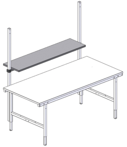 Rocholz Ablageboden für Packtisch, Breite x Tiefe 1600 x 400 mm Technische Zeichnung 2 L