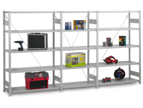 hofe System-Steckregal in mittelschwerer Bauart, Höhe x Breite x Tiefe 2500 x 1360 x 435 mm, 6 Böden Milieu 3 L