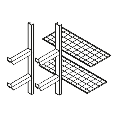 Gitterrostregal für Gefahrstoff-Container, Breite x Tiefe 1200 x 800 mm Technische Zeichnung 1 L