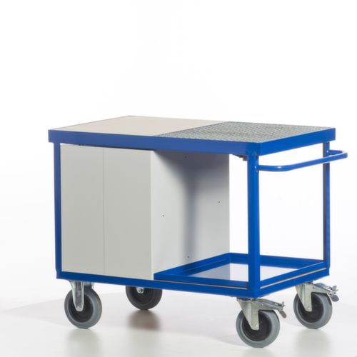 Rollcart Umwelt-Werkstattwagen mit öldichter Wanne und Gitterrost, Traglast 600 kg, Ladefläche 1150 x 700 mm Standard 8 L