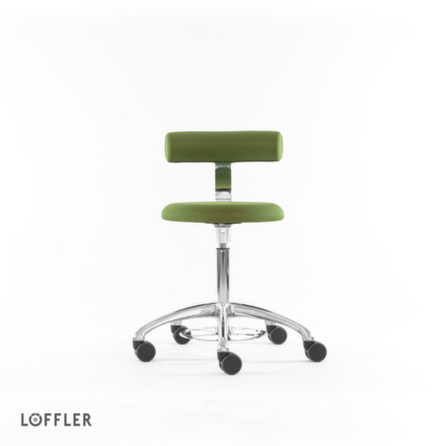 Löffler Hocker Aogo, Sitz grün, Rollen Standard 2 L