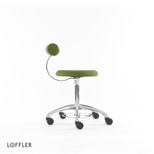 Löffler Hocker Aogo, Sitz grün, Rollen Standard 3 L