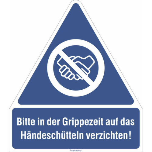 Gebotsschild "kein Händeschütteln", Aufkleber Standard 1 L