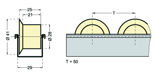 hofe Spurkranzlröllchenleiste für Durchlaufregal Standard 1 L