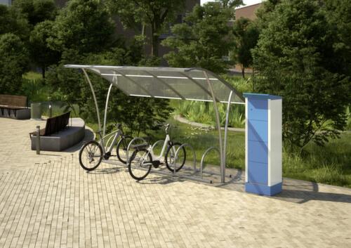 Thurmetall E-Bike Ladestation, Ausführung D, A, NL, RAL7035 Lichtgrau/RAL5012 Lichtblau Milieu 1 L