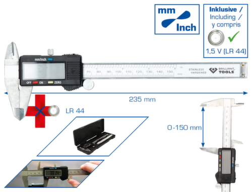 Brilliant Tools Digitaler Messschieber Standard 2 L