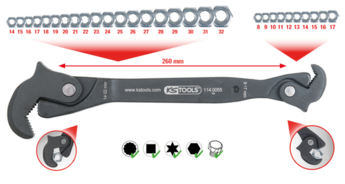 KS Tools Einhand-Multifunktions-Schlüssel Standard 2 L