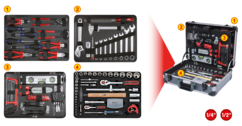 KS Tools 1/4"+1/2" Werkzeug-Satz Standard 2 L