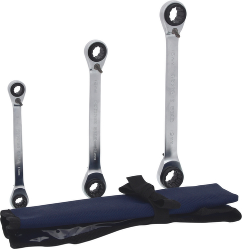 KS Tools 4 in 1 GEARplus umschaltbar Doppel-Ratschenringschlüssel-Satz Standard 3 L