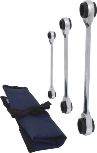 KS Tools 4 in 1 GEARplus umschaltbar Doppel-Ratschenringschlüssel-Satz Standard 4 L