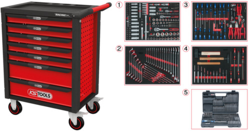 KS Tools RACINGline SCHWARZ/ROT Werkstattwagen Standard 3 L