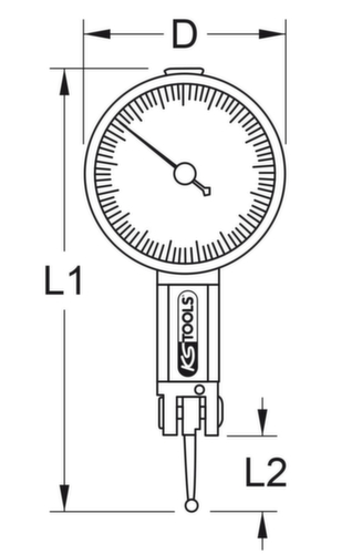 KS Tools Präzisions-Messuhr mit Nulleinstellung 0-0,8mm Standard 2 L