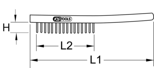 KS Tools Edelstahl Handdrahtbürste 4-reihig Standard 5 L