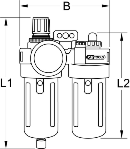 KS Tools 1/2" Druckluft-Wartungseinheit Standard 6 L