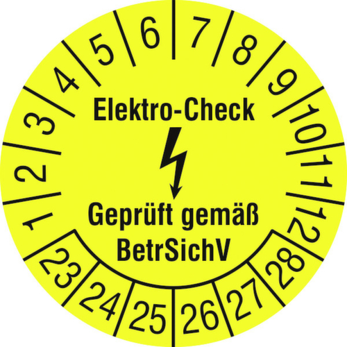 Runde Prüfplakette ohne Jahresfarbe Standard 12 L