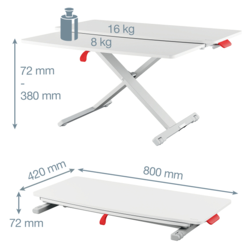 Leitz Höhenverstellbarer Schreibtischaufsatz Ergo Cosy Standard 2 L