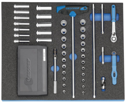 GEDORE 2005 CT2-D 20 Steckschlüssel-Sortiment 1/4" in Check-Tool-Modul Standard 2 L