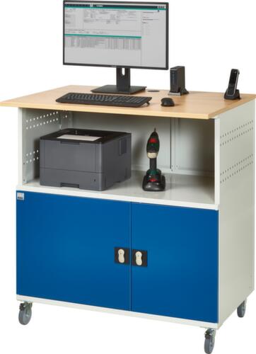 RAU Mobiler PC-Schrank 1023, RAL7035 Lichtgrau/RAL5010 Enzianblau Standard 3 L