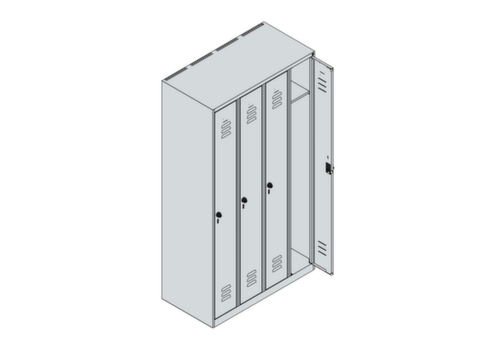 C+P Spind Classic Plus mit 4 Abteilen, Abteilbreite 250 mm Standard 3 L